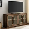 Kirkland's Home Tv Stands & Media Consoles-Rustic Oak Window 4-Door Tv Stand