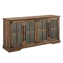 Kirkland's Home Tv Stands & Media Consoles-Rustic Oak Window 4-Door Tv Stand