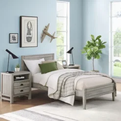Kirkland's Home Beds & Headboards-Rustic Pine Panel 3-Pc. Twin Bedroom Set