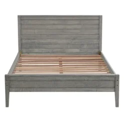 Kirkland's Home Beds & Headboards-Rustic Smoke Wood Panel Full Bed Frame
