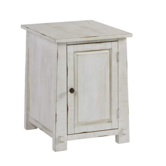 Kirkland's Home Accent & End Tables-Rustic White Cabinet Accent Table