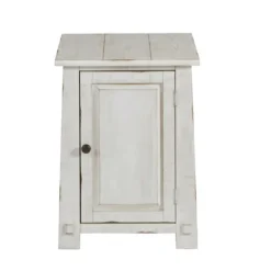 Kirkland's Home Accent & End Tables-Rustic White Cabinet Accent Table