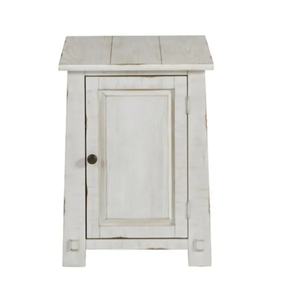 Kirkland's Home Accent & End Tables-Rustic White Cabinet Accent Table