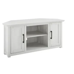 Kirkland's Home Tv Stands & Media Consoles-Rustic White Katy-Corner Tv Stand