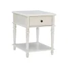 Kirkland's Home Accent & End Tables-Rustic White Turned Legs Accent Table