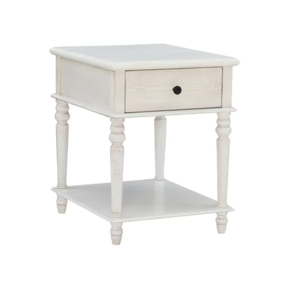 Kirkland's Home Accent & End Tables-Rustic White Turned Legs Accent Table