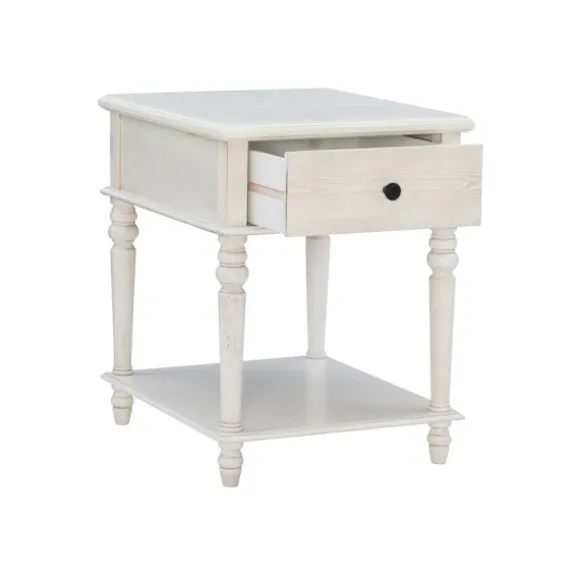 Kirkland's Home Accent & End Tables-Rustic White Turned Legs Accent Table