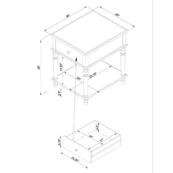 Kirkland's Home Accent & End Tables-Rustic White Turned Legs Accent Table