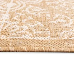 Kirkland's Home Outdoor Rugs-Sand Embellished Scroll Indoor/Outdoor Rug, 6X9