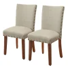 Kirkland's Home Dining Chairs-Sand Nailhead Parsons Dining Chairs, Set Of 2