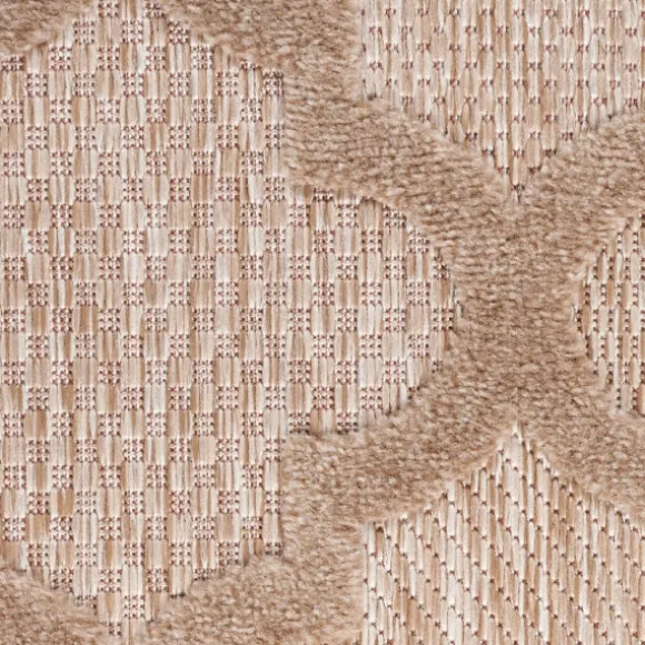 Kirkland's Home Outdoor Rugs-Sandstone Natural Trellis Outdoor Area Rug, 4X6