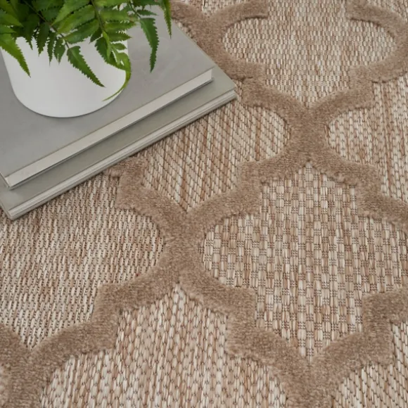 Kirkland's Home Outdoor Rugs-Sandstone Natural Trellis Outdoor Area Rug, 4X6
