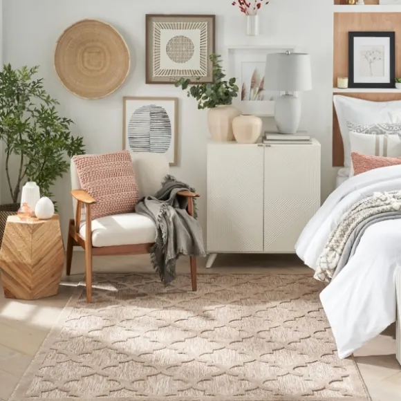 Kirkland's Home Outdoor Rugs-Sandstone Natural Trellis Outdoor Area Rug, 4X6