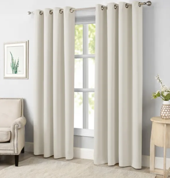Kirkland's Home Curtains & Drapes-Sandy Beige Blackout Curtain Panel Set, 108 In.