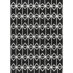 Kirkland's Home Outdoor Rugs-Sanford Gray Geometric Shapes Outdoor Rug, 5X8