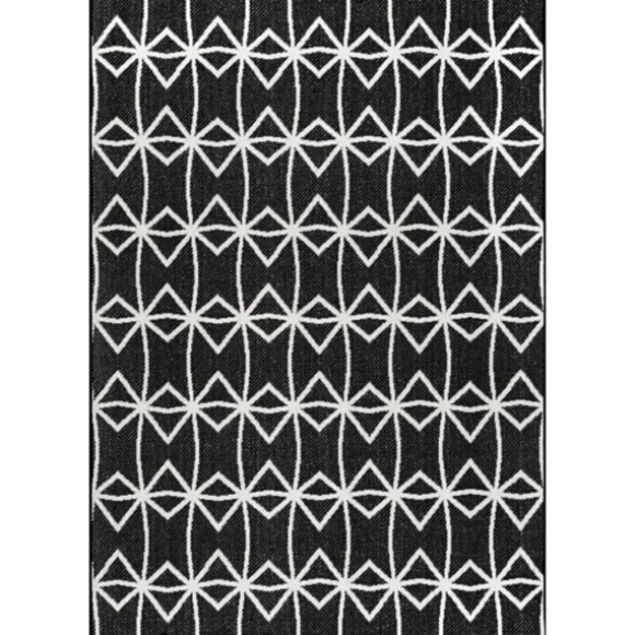 Kirkland's Home Outdoor Rugs-Sanford Gray Geometric Shapes Outdoor Rug, 5X8