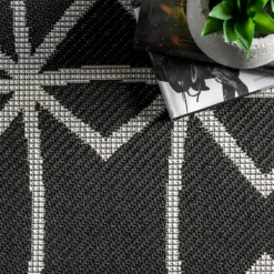 Kirkland's Home Outdoor Rugs-Sanford Gray Geometric Shapes Outdoor Rug, 5X8