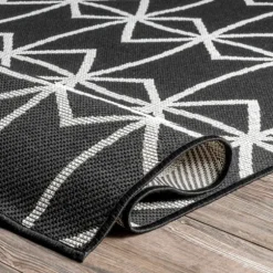 Kirkland's Home Outdoor Rugs-Sanford Gray Geometric Shapes Outdoor Rug, 5X8