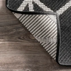 Kirkland's Home Outdoor Rugs-Sanford Gray Geometric Shapes Outdoor Rug, 5X8