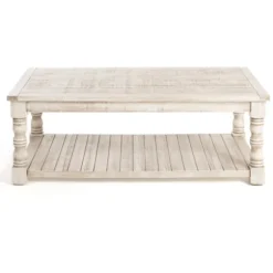 Kirkland's Home Coffee Tables-Savannah Cream Distressed Coffee Table