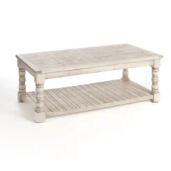 Kirkland's Home Coffee Tables-Savannah Cream Distressed Coffee Table