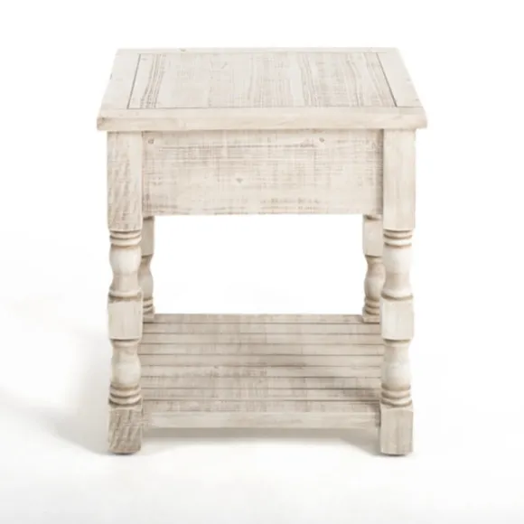 Kirkland's Home Accent & End Tables-Savannah Cream Distressed Side Table