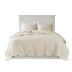 Kirkland's Home Bedspreads & Coverlets-Scalloped Monica 3-Pc. King Coverlet Set