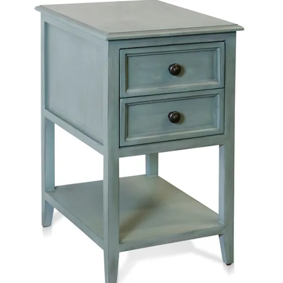 Kirkland's Home Accent & End Tables-Seafoam Slim Side Table With Shelf