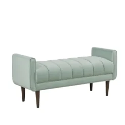 Kirkland's Home Benches & Ottomans-Seafoam Velvet Bench
