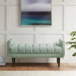 Kirkland's Home Benches & Ottomans-Seafoam Velvet Bench