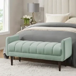 Kirkland's Home Benches & Ottomans-Seafoam Velvet Bench