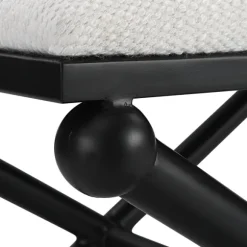 Kirkland's Home Benches & Ottomans-Seat And Black Metal Ottoman