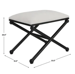 Kirkland's Home Benches & Ottomans-Seat And Black Metal Ottoman