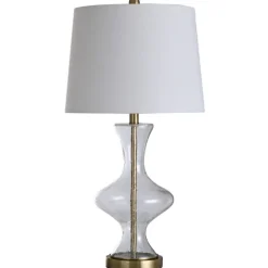 Kirkland's Home Table Lamps-Seeded Glass And Gold Table Lamp