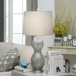 Kirkland's Home Table Lamps-Seeded Hourglass Table Lamp