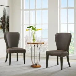 Kirkland's Home Dining Chairs-Sevana Faux Leather Dining Chairs, Set Of 2