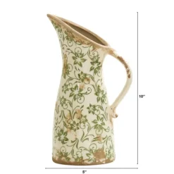 Kirkland's Home Vases-Shabby Chic Floral Scroll Pitcher Vase