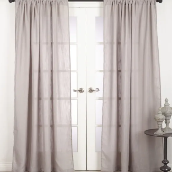 Kirkland's Home Curtains & Drapes-Sheer Dark Linen Curtain Panel, 96 In.