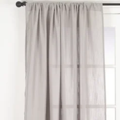 Kirkland's Home Curtains & Drapes-Sheer Dark Linen Curtain Panel, 96 In.