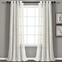 Kirkland's Home Curtains & Drapes-Sheer Grommet Curtain Panel Set, 84 In.