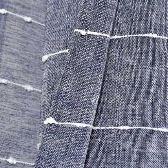 Kirkland's Home Curtains & Drapes-Sheer Navy Textured Curtain Panel Set, 84 In.