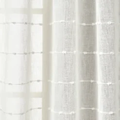 Kirkland's Home Curtains & Drapes-Sheer Textured Curtain Panel Set, 84 In