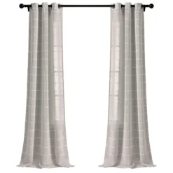 Kirkland's Home Curtains & Drapes-Sheer Textured Curtain Panel Set, 84 In.