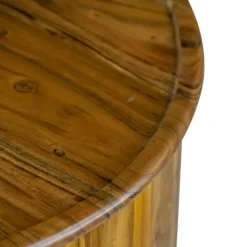 Kirkland's Home Accent & End Tables-Sheesham And Mango Wood Drum Accent Table