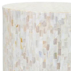 Kirkland's Home Accent & End Tables-Shell Cylinder Frame Accent Table