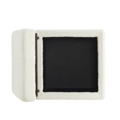 Kirkland's Home Benches & Ottomans-Sherpa Cube Storage Ottoman