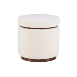 Kirkland's Home Benches & Ottomans-Sherpa Upholstered Storage Ottoman