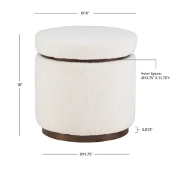 Kirkland's Home Benches & Ottomans-Sherpa Upholstered Storage Ottoman