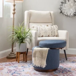 Kirkland's Home Benches & Ottomans-Sherpa Upholstered Storage Ottoman