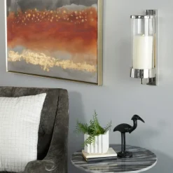 Kirkland's Home Sconces-Silver Assymetrical Modern Sconce